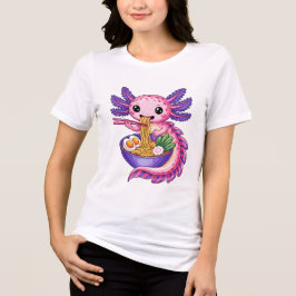 Camiseta Cute Axolotl Eating Ramen Kawaii Noodle Bowl