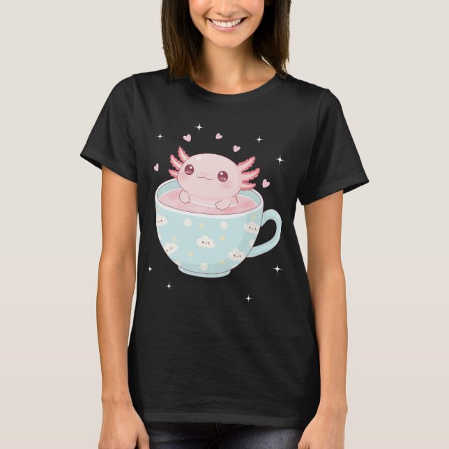 Camiseta Cute axolotl in a cup (Frente)