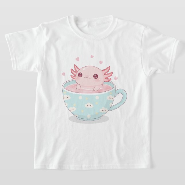 Camiseta Cute axolotl in a cup (Postura )