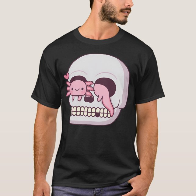 Camiseta Cute Axolotl In Skull (Frente)