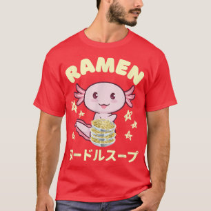 Camiseta Cute Axolotl Ramen Japonês Nodles Boys Gir