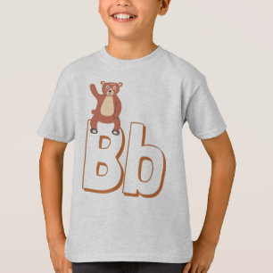 Camiseta Cute B Para Urso - Crianças: Alfabeto Inglês ABC