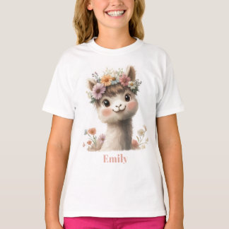 Camiseta Cute Baby Alpaca com nome