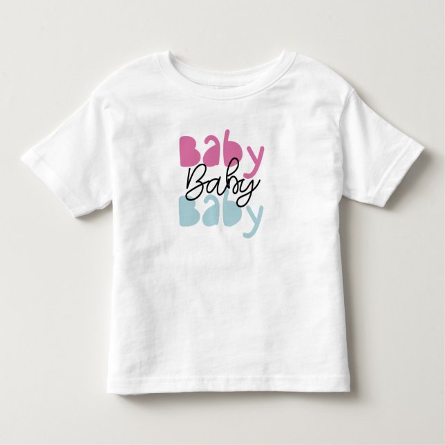 Camiseta Cute "Baby Baby Baby" Graphic  Toddler Tee (Frente)