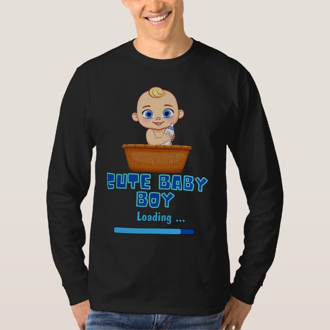 Camiseta Cute Baby Boy Loading Gender Party Pregnancy It's  (Frente)