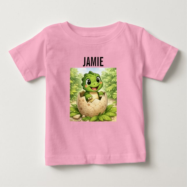 Camiseta Cute Baby Dinosaur Hatchling Toddler (Frente)