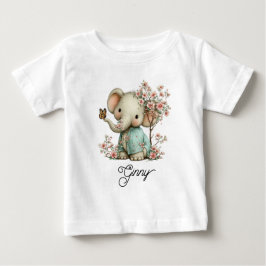 Camiseta Cute Baby Elephant in Cherry Blossoms