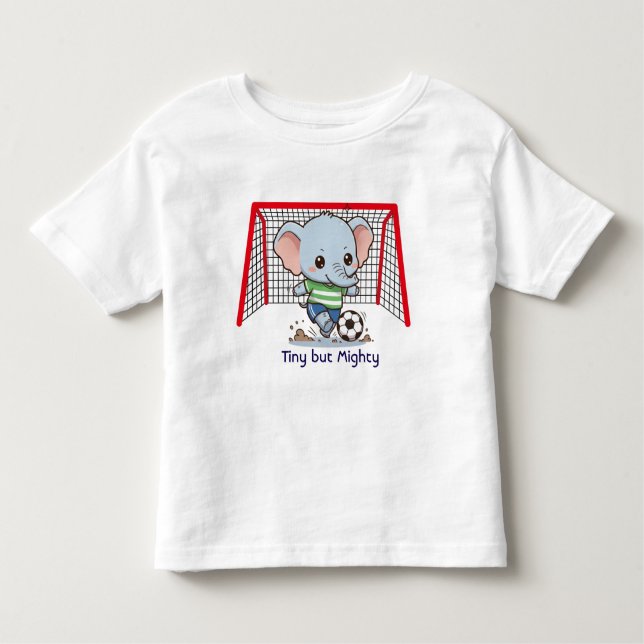 Camiseta Cute Baby Elephant Playing Soccer  (Frente)