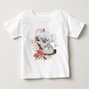 Camiseta Cute Baby Koala Dourado Speckle Nome Personalizado