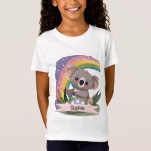 Camiseta Cute Baby Koala Rainbow Nome Personalizado