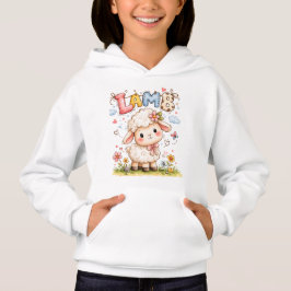 Camiseta Cute Baby Lamb Illustration with Floral Accents