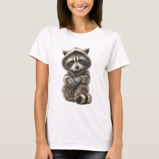 Camiseta Cute Baby Raccoon in a Cozy Knitted Hoodie