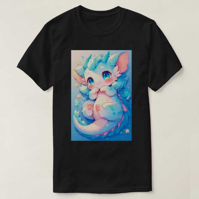 Camiseta Cute Baby Rave Dragon Japanese Anime Kawaii Art 04 (Frente do Design)