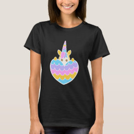 Camiseta Cute Baby Unicorn Hiding Behind Heart Pastel Lover