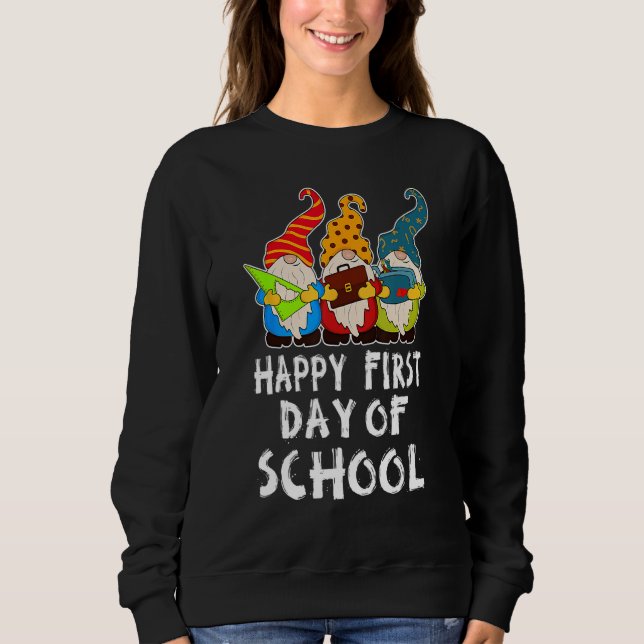 Camiseta Cute Back to School Teacher Gnome Happy First Day  (Frente)