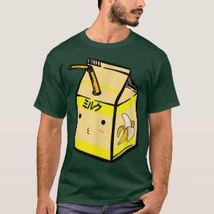 Camiseta Cute Banana Milk Shake Kawaii Japonês Anime Fan G