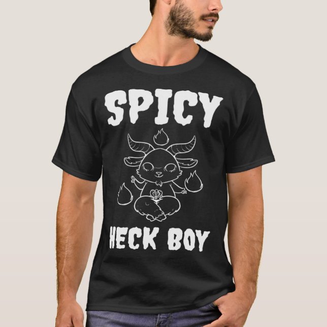 Camiseta Cute Baphomet Horned Sabbatic Goat Spicy Heck Boy (Frente)