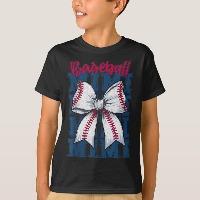 Camiseta Cute Baseball Mimi Biggest Fan Grandma Grandmom Ba (Frente)