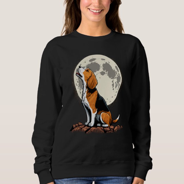 Camiseta Cute Beagle Howling at the Moon Beagle Mom (Frente)
