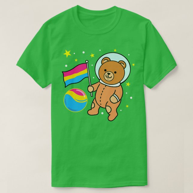 Camiseta Cute Bear Astronaut Pan Pride Premium538  (Frente do Design)