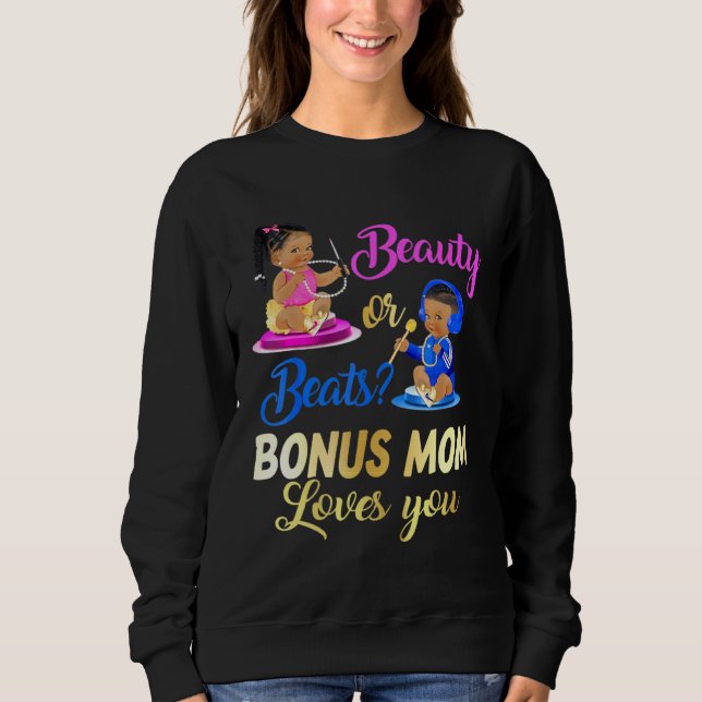 Camiseta Cute Beauty Or Beat Bonus Mom Loves You Gender Rev (Frente)