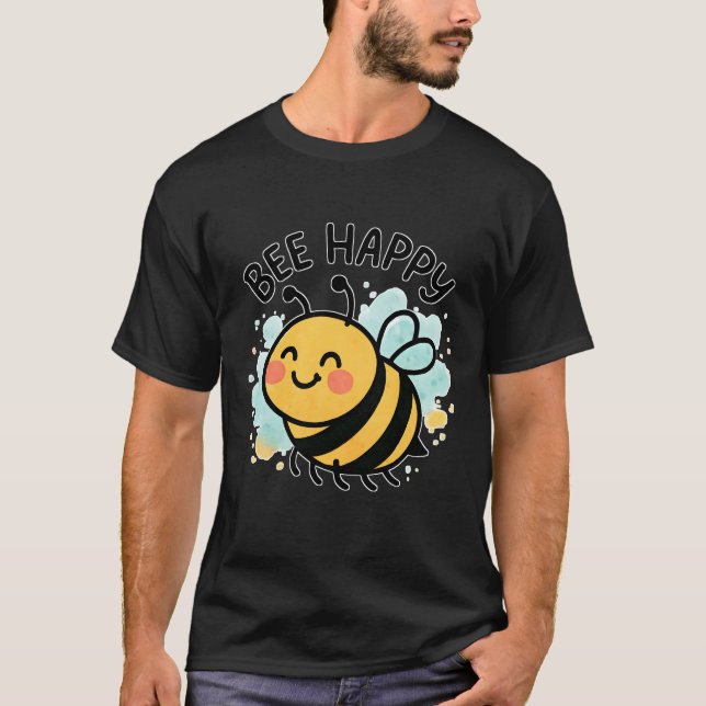Camiseta Cute Bee Happy Cartoon (Frente)