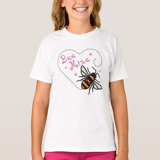 Camiseta Cute Bee Mine Coração de São Valentão (Frente)