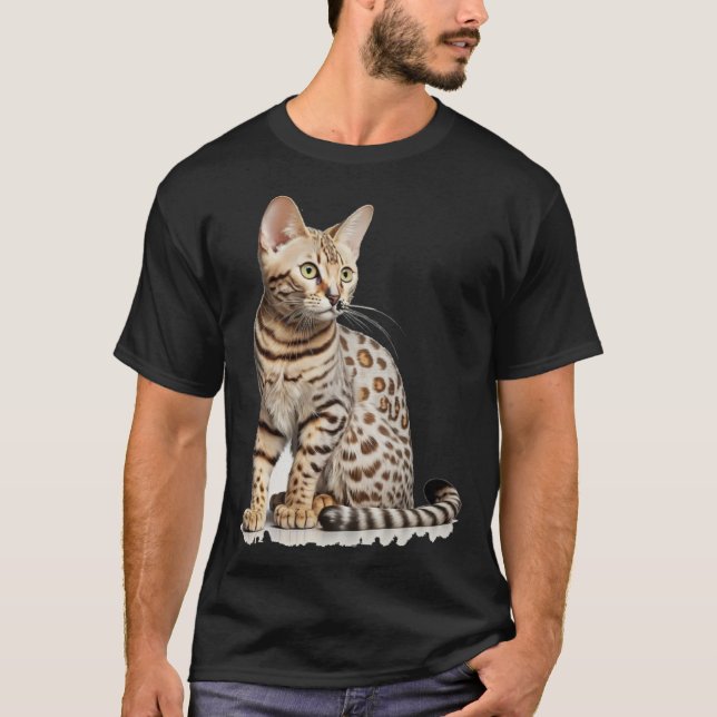 Camiseta Cute Bengal Cat with classic (Frente)