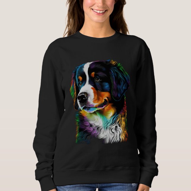 Camiseta Cute Bernese Mountain Dog Puppy  Unique Artistic (Frente)