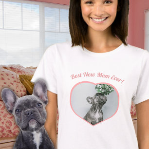 Camiseta Cute Best New Mother Baby Photo Baby Girl Heart