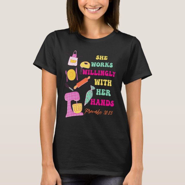 Camiseta Cute bible verse baking cake cupcake baker decorat (Frente)