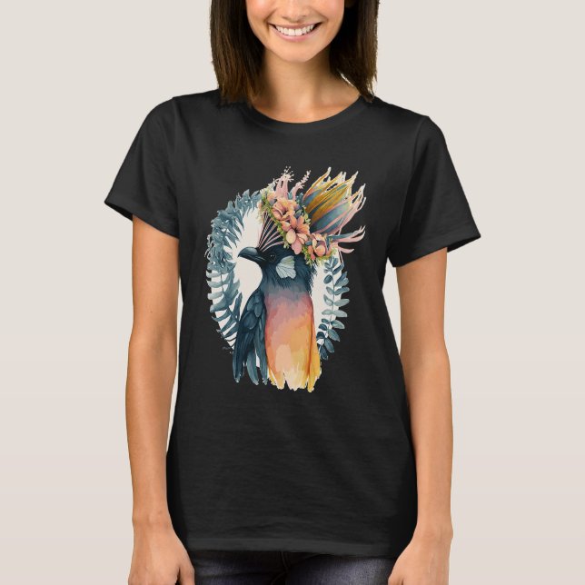 Camiseta Cute Bird Of Paradise Bird Flower Crown Pet Birds  (Frente)