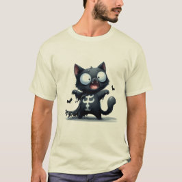 Camiseta Cute Black Cat Vampire Bat Halloween Sticker ✨🐾🧛