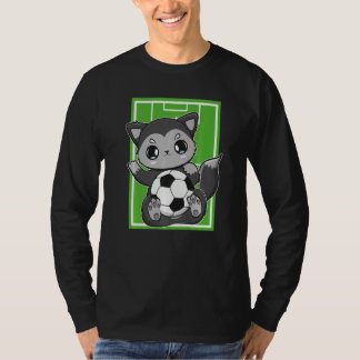 Camiseta Cute Black Fox With Soccer Plays Football Team Spo