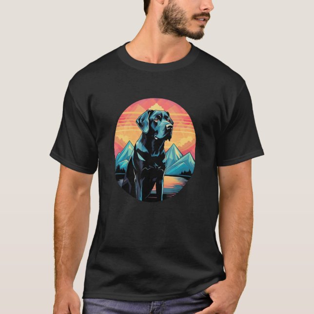 Camiseta Cute Black Lab Black Labrador Retriever Puppy Dog  (Frente)