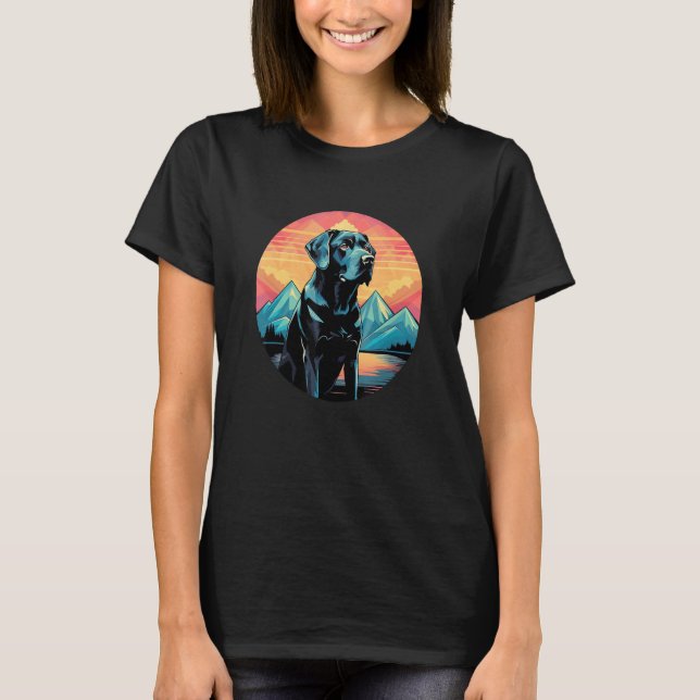 Camiseta Cute Black Lab Black Labrador Retriever Puppy Dog  (Frente)