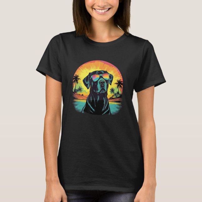 Camiseta Cute Black Lab Black Labrador Retriever Puppy Dog  (Frente)
