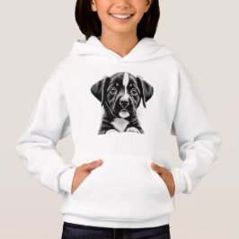 Camiseta Cute Black & White Puppy – Cozy Dog Lover Hoodie
