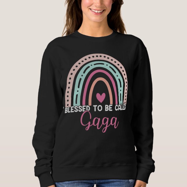 Camiseta Cute Blessed To Be Called Gaga Rainbow Mom Grandma (Frente)