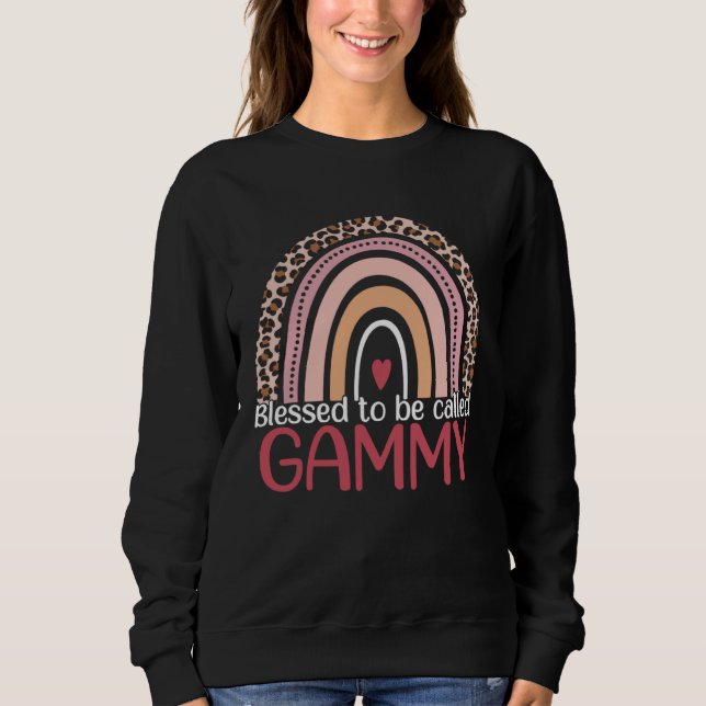 Camiseta Cute Blessed To Be Called Gammy Rainbow Leopard Mo (Frente)