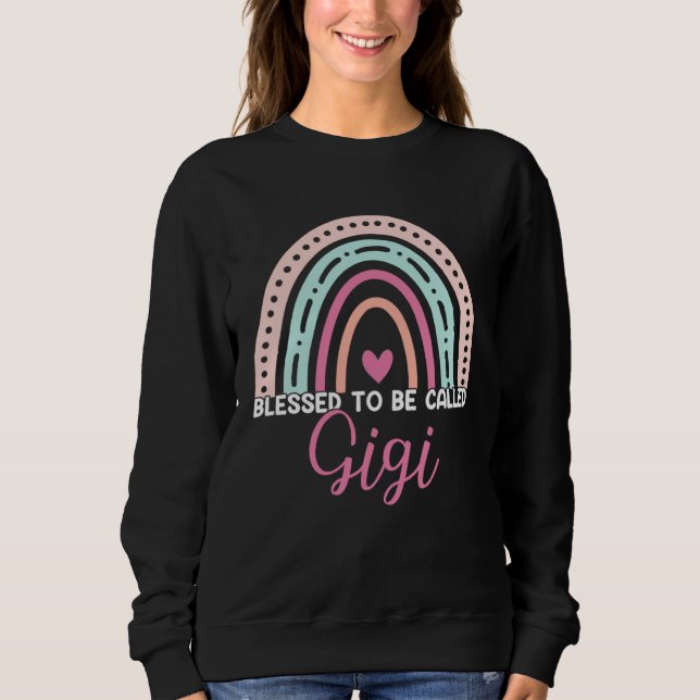 Camiseta Cute Blessed To Be Called Gigi Rainbow Mom Grandma (Frente)