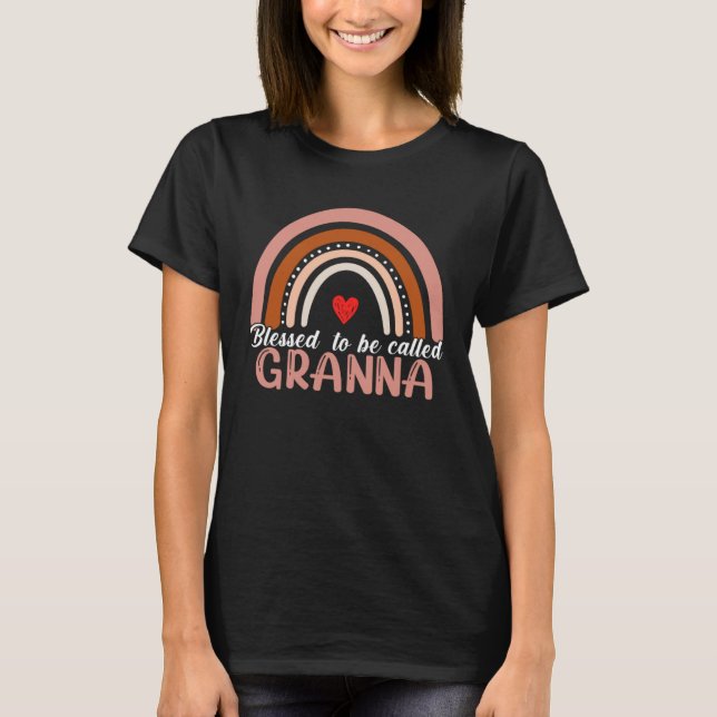 Camiseta Cute Blessed To Be Called Granna Rainbow Women Mot (Frente)