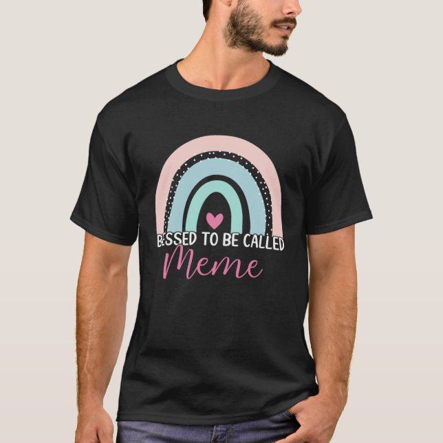 Camiseta Cute Blessed To Be Called Meme Boho Rainbow Mom Gr (Frente)