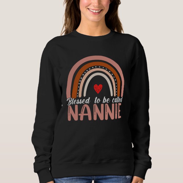 Camiseta Cute Blessed To Be Called Nannie Rainbow Women Mot (Frente)