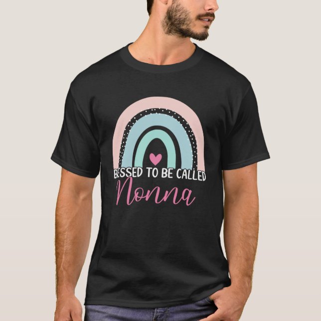 Camiseta Cute Blessed To Be Called Nonna Boho Rainbow Mom G (Frente)