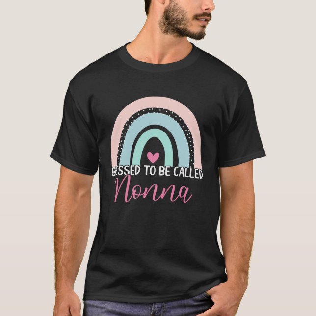 Camiseta Cute Blessed To Be Called Nonna Boho Rainbow Mom G (Frente)