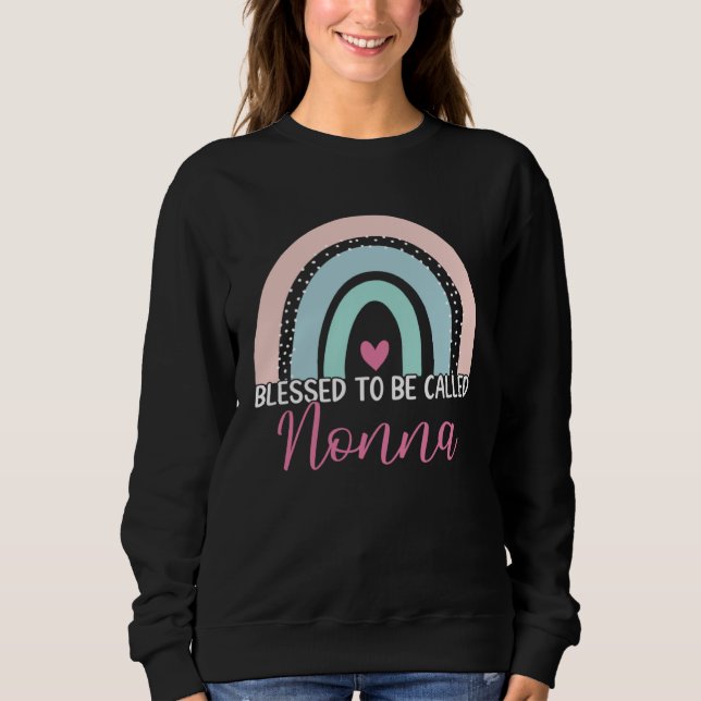 Camiseta Cute Blessed To Be Called Nonna Boho Rainbow Mom G (Frente)