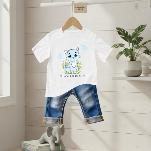 Camiseta Cute blue cat (Criador carregado)