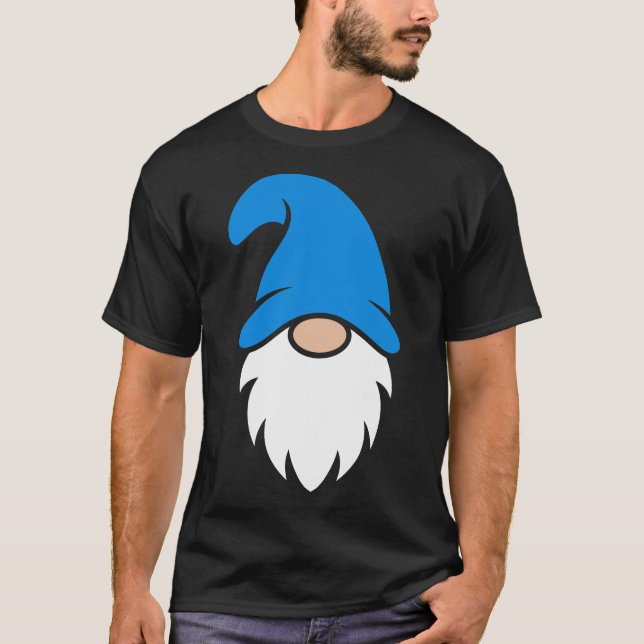 Camiseta Cute Blue Hat Christmas Gnome (Frente)