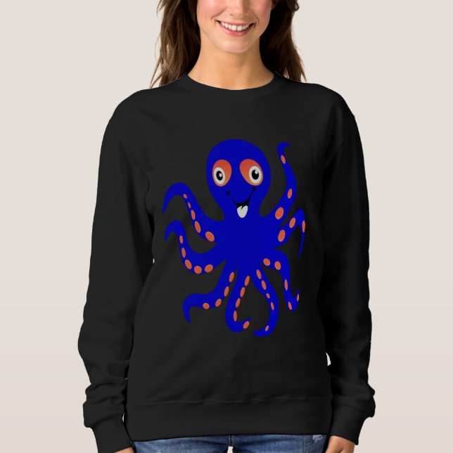 Camiseta Cute Blue Octopus Ocean Sea Animal Halloween Costu (Frente)
